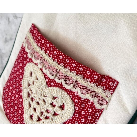 Handmade Christmas Stockings Set Embroidered Holiday Decor Tree Gifts Heart - Picture 10 of 11